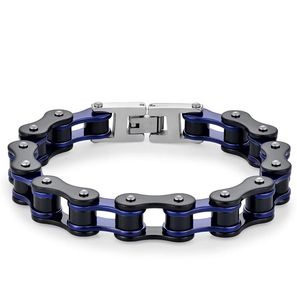 Stainless Steel Waterproof Anti Non Tarnish Personalized Hip Hop Fine Fashion Jewelry Punk Men's Biker Chain Bracelet
