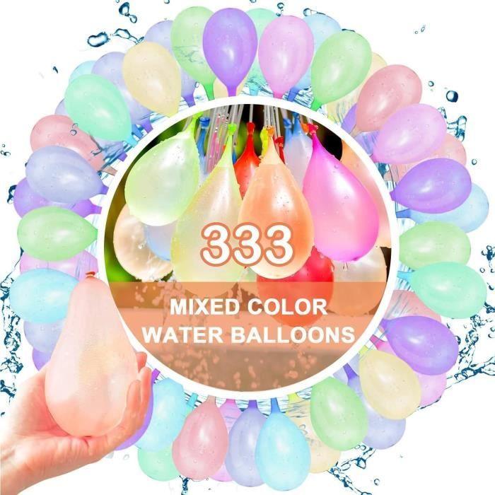 Bombe a Eau Ballon, 333 Ballons d'eau Color, Bombes à Eau à Fermeture Automatique, Ballons à Eau Rapidement Remplissables