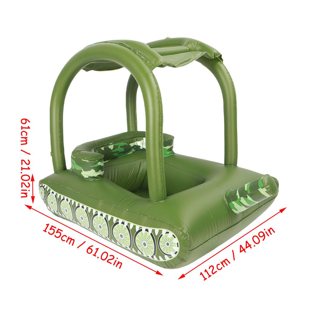 Inflatable Tank Pool Float for 1 To 3 Years Old Toddler PVC Swim Float Pool Tank Toy with Water Squirter for Summer Lake Beach Party