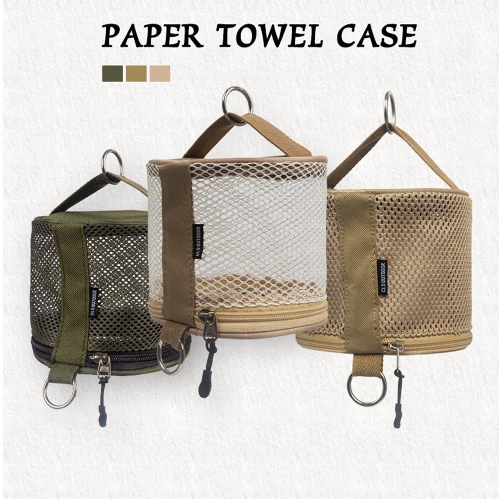 Toilet Paper Storage Bag with Zipper Oxford Cloth Outdoor Travel Napkin Tissue Case Holder Mesh Bag Camping Supplies