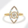 Fashion Micro Paved Zircon Evil Eye Spinner Ring Stress Relief Rotating Jewelry For Women Elegant Design Accessory