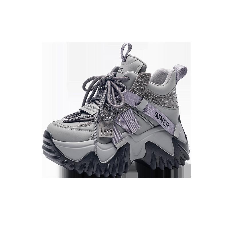 Autumn and winter new thick-soled dad shoes women's outer wear Korean version of casual versatile velvet warm sports women's shoes