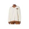 Adidas Originals Trefoil Logo Embroidered Sweatshirt Women Tops Cream IB2040