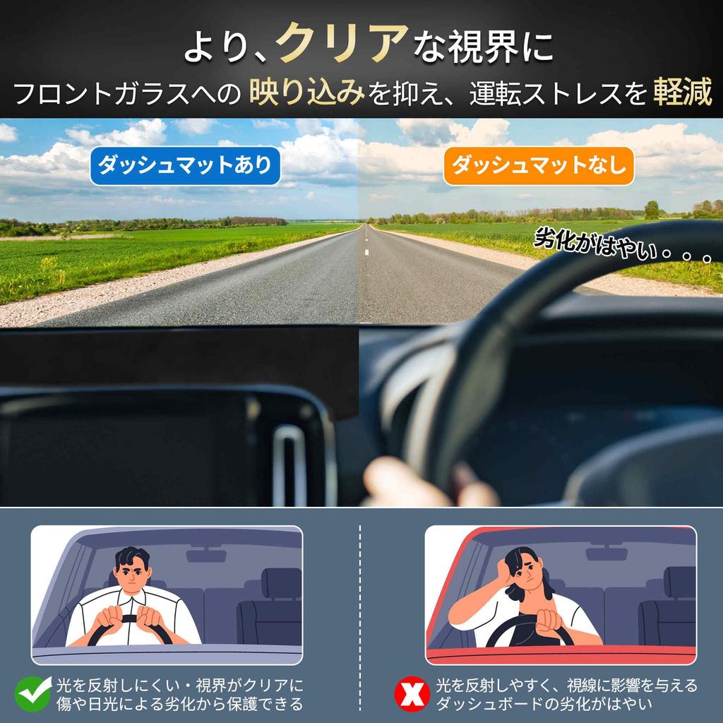 FUELHOOD Dashboard for Daihatsu Wake Protective Sun Heat Reduced Scratch Clear Interior Polyester Black Mat/Cover LA700S/LA710S, Vehicle-Specific