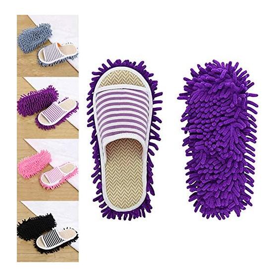 Cleaning Slippers, Mop Slippers, Wearable Mop, Room Shoes, Washable, Just Wear Them and Walk Around, Ultra-fine Fibers, Microfiber, Cleaning