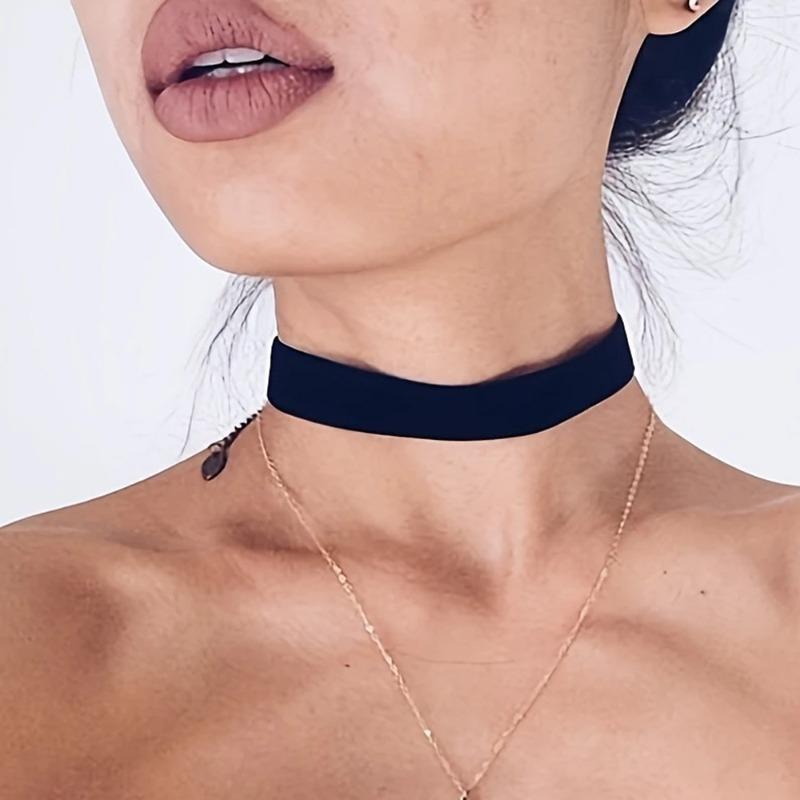 Gothic Black Velvet Choker Necklace Adjustable Rope Women Girl Kpop Jewelry Accessories for Party Gift