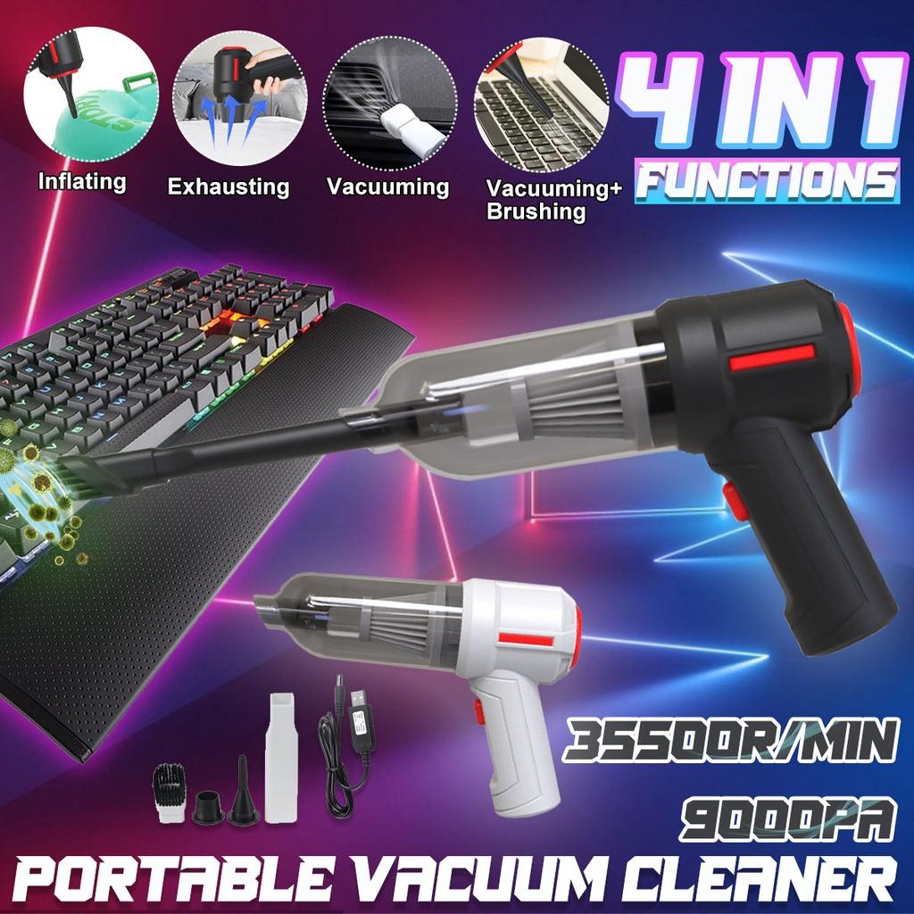 9000pa 120W 4-in-1 Portable Wireless Car Vacuum Cleaner Car Vacuum Cleaner Dual Use Blow Cleaner Handheld Auto Blower Black