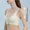 Breezy Light Luxury Lace Perforated Cup Bra, Lightweight Breathable Push Up Side Gathering Women Bra