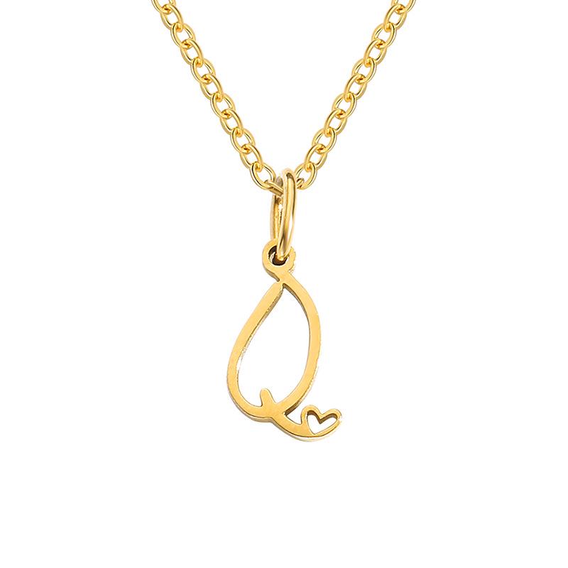 eManco Women's Niche Stainless Steel Letter Clavicle Necklace