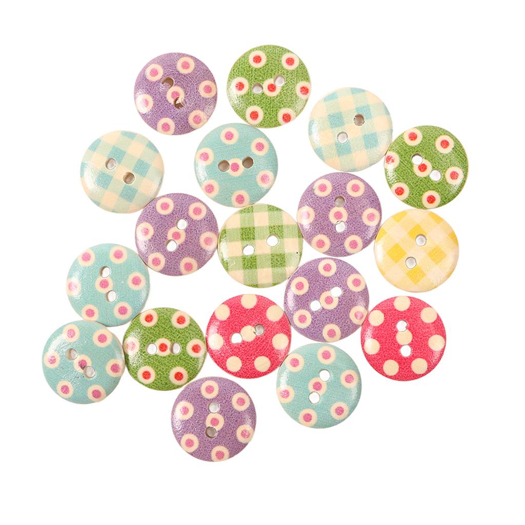 500PCS Wooden Button Multipurpose Fashionable Primary Color Base 2 Holes Decorative Sewing Button for Craft Supplies