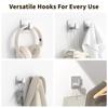 4 Pcs Square Self Adhesive Hooks Adhesive Wall Hooks for Hanging Towel Coats