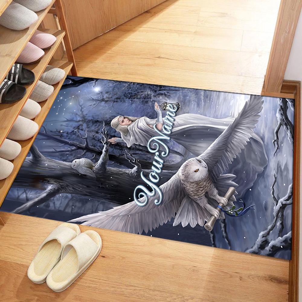 Gothic Illustrations Customize Text Area Rug Suitable for Dining Room Living Rooms Kitchen Playrooms Antislip Carpet Decorate Offices