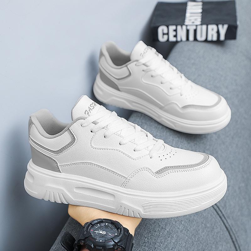 Spring New Heightening Shoes Casual Sports Board Shoes White Shoes Leather Shoes