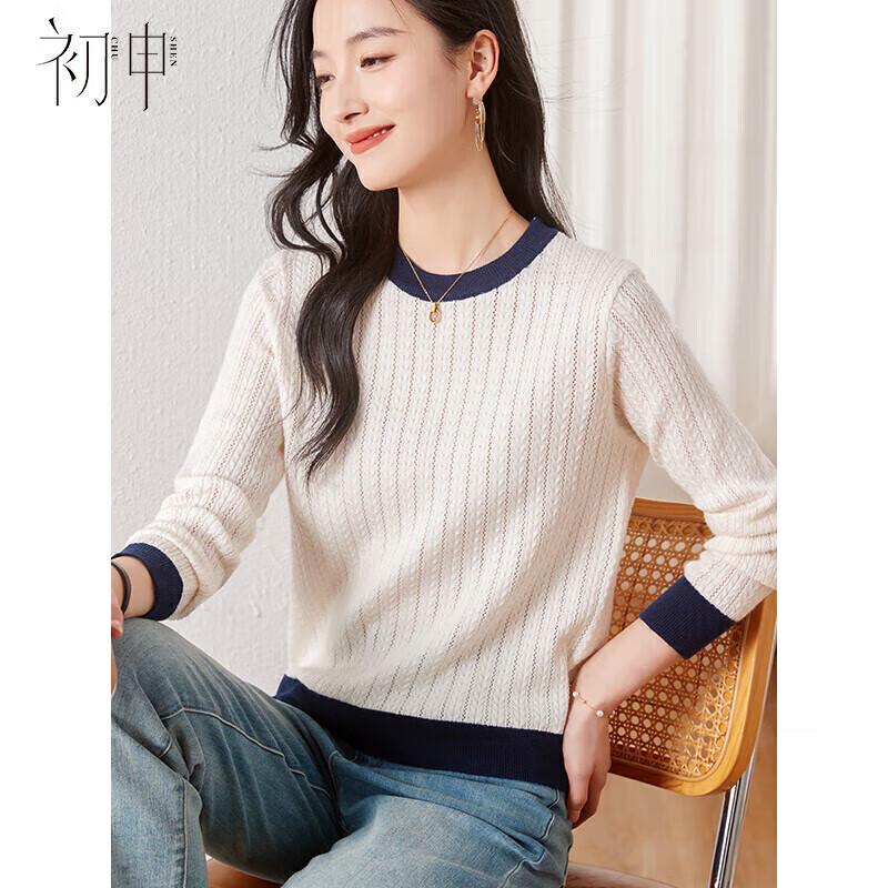 Women s Round Neck Knitted Pullover Sweater One Size