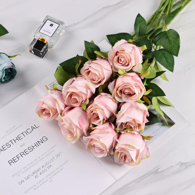 Silk Bulgarian Rose Artificial Flowers for Home and Wedding Decor