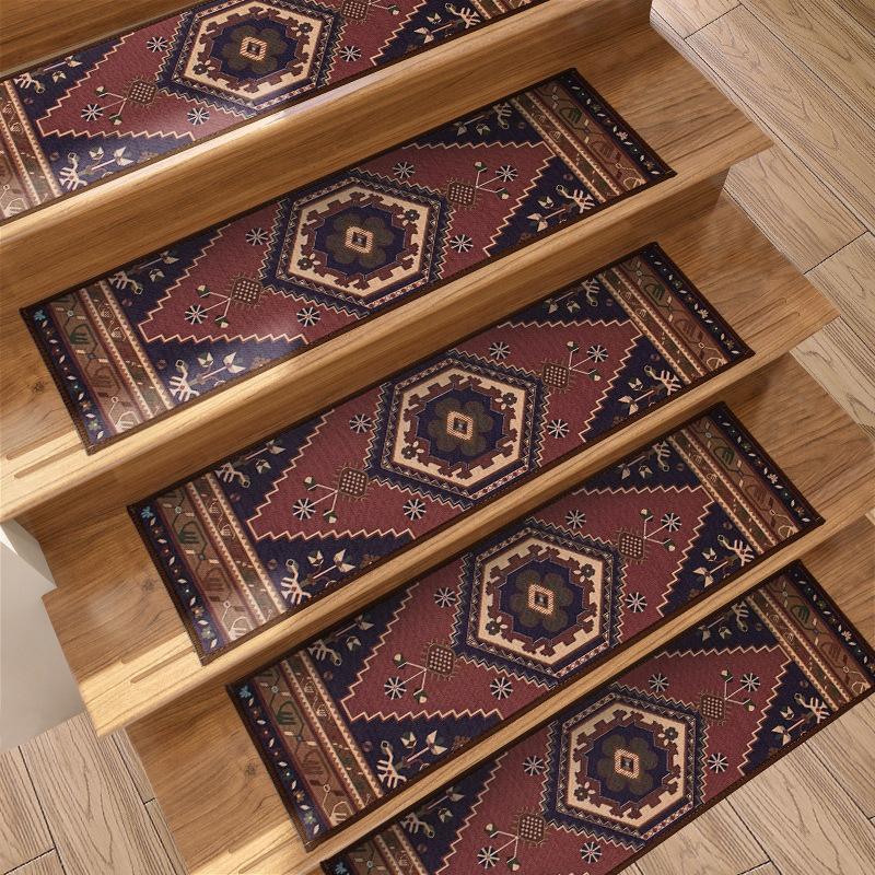 Persisches Retro-Blumenmuster Treppenmatte Dekoration Haus Rutschfest Selbstklebend Treppenmatten 7 Stück 15 Stück Maschinenwaschbar Stufenmatte