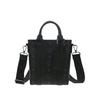 Aren Visetos Logo Print Verstellbar Abnehmbar Reißverschluss Kunstleder Umhängetasche Mini Damenhandtasche Schwarz MMTGSTA04BK001