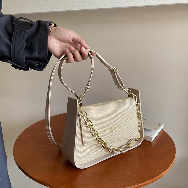 New Fashion Luxury Chain Simple Women's Underarm Shoulder Bags PU Leather Brand Large Capacity Handbags