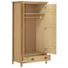Hill 2 Door Wardrobe 89 x 50 x 170 cm Solid Pine Wood