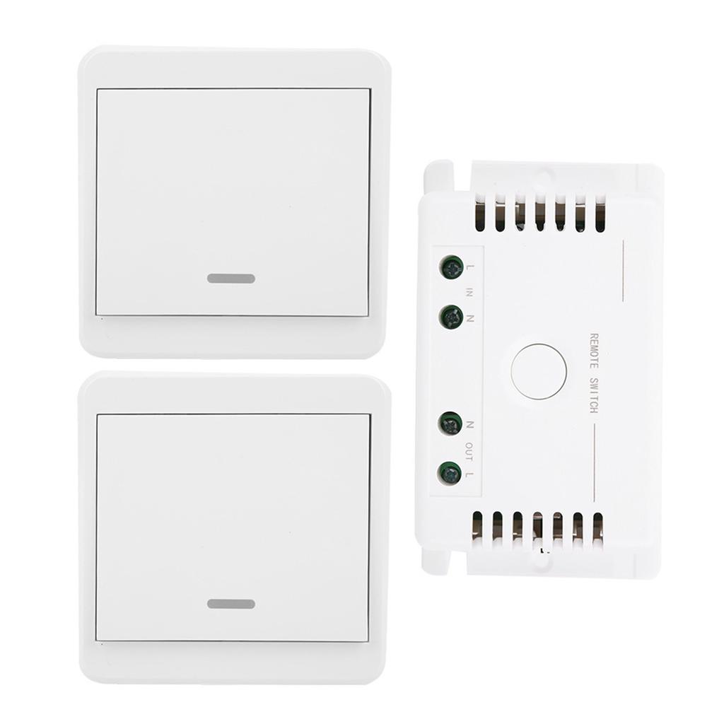 433MHz Wireless Switch Remote Control Double Control Panel Relay Transmitter AC85‑250V