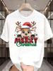 Men'S Round Neck Fashion Christmas Casual Trendy Pattern T-Shirt Cute Reindeer Santa Hat, String L