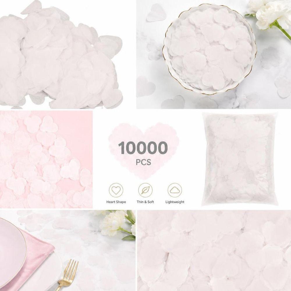 10000PCS White Heart Shaped Confetti 2.5cm Party Table Scatter  Bridal Shower