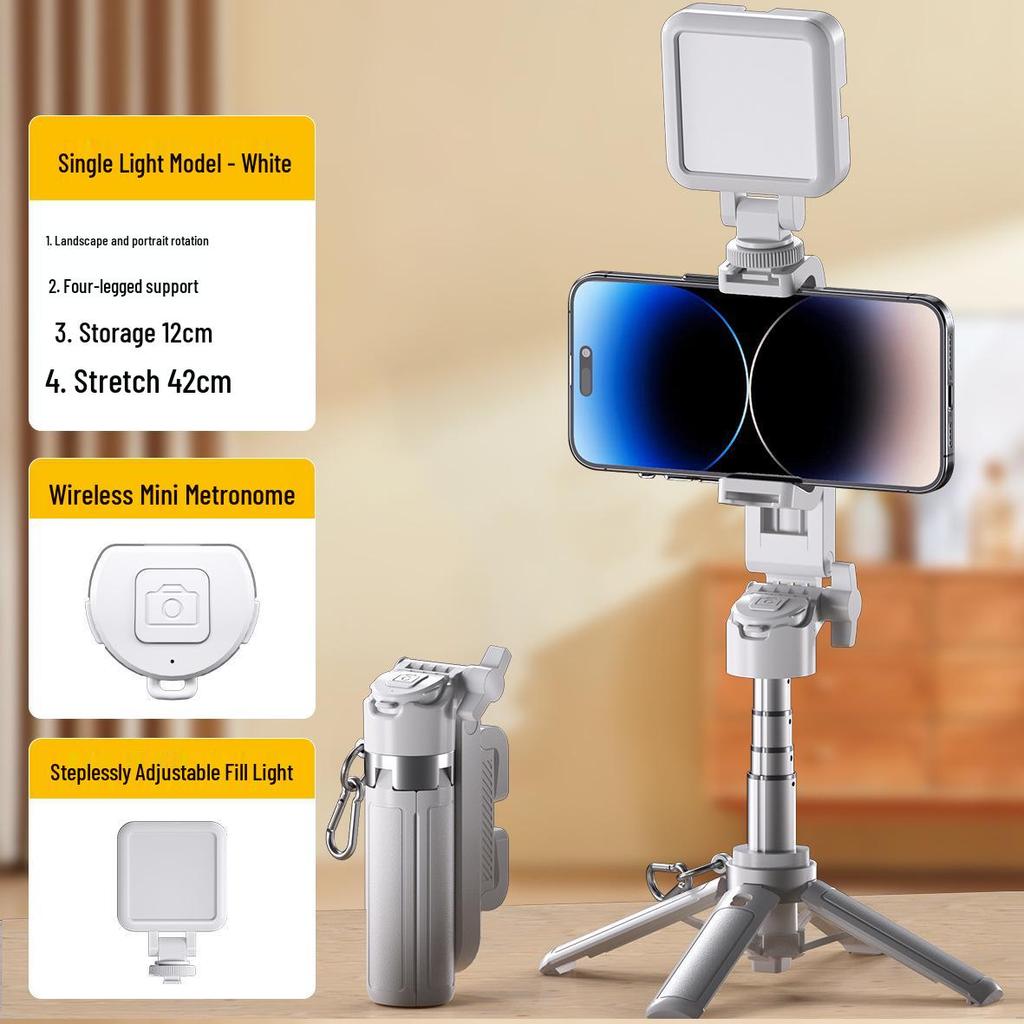 M1 Mini Selfie Stick: Compact, Retractable Stand with Bluetooth Remote & Anti-Shake for Live Streaming & Photography.