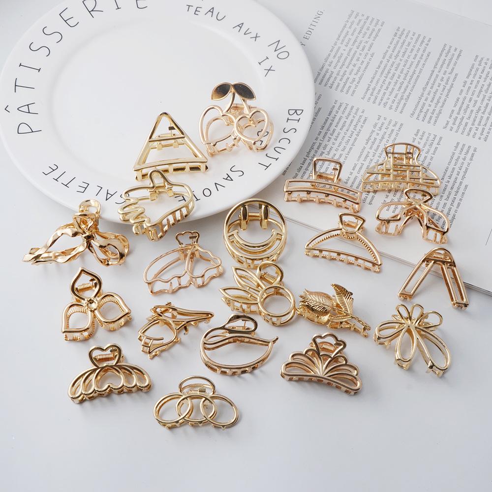 INS Minimalist Metal Claw Hairpin: Small & Medium Retro Hair Clip for European & American Styles, Korean Headwear