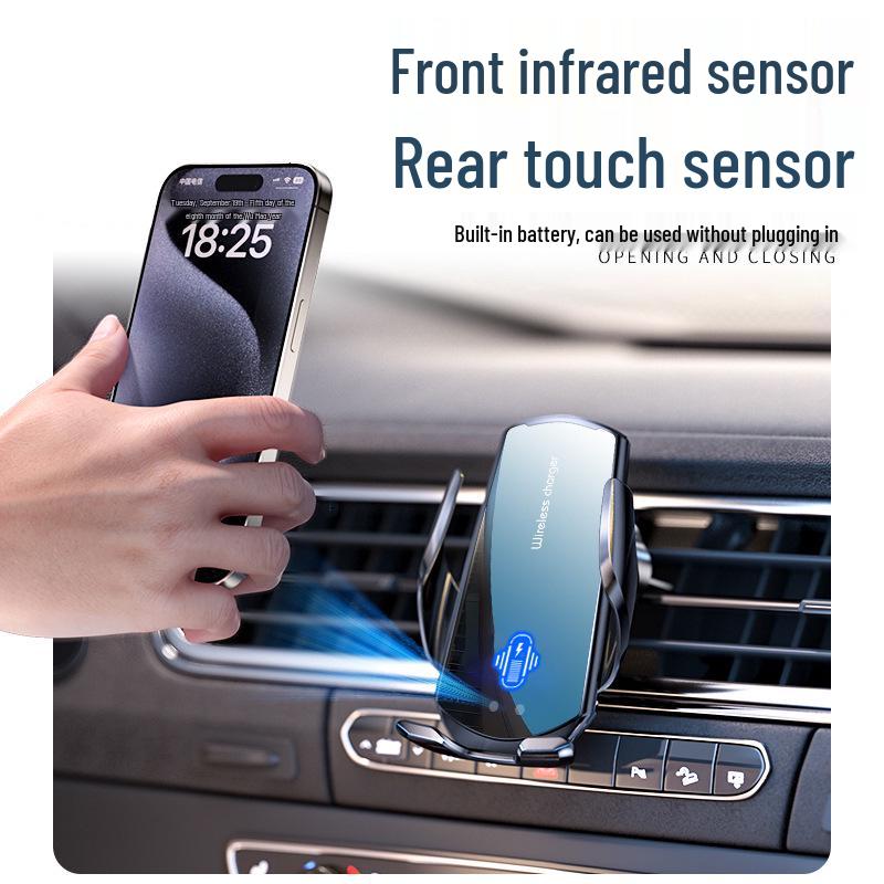 Q1 15W Kabellose Schnelllade-Autohalterung für Handy mit Induktionsöffnung & -schließung