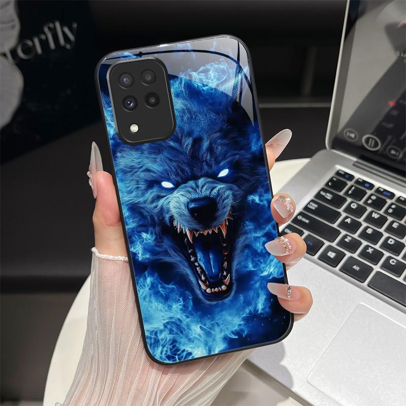 For Samsung M33 M53 Phone Case Trendy Fantasy Design Tempered Glass Hard Bumper For Galaxy M 33 M 53 Full Protection Back Covers