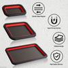 3pcs Collapsible Magnetic Parts Tray Set Flexible Silicone Tool Bowl Dish Strong Magnet Screw Nut Bolt Holder For Auto Repair