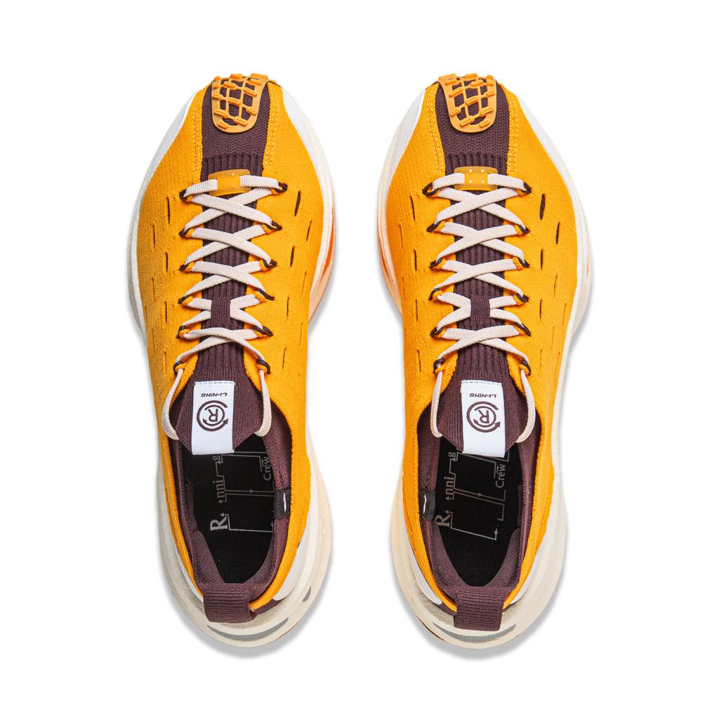 Li Ning Feidian CRC Comfortable Versatile Shock Absorbing Wear Resistant Low Top Running Shoes Unisex Running Shoes Orange Brown AZGU001-1