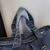 Vintage Denim Bag Women's Lightweight Shoulder Bag Commuter Large Capacity Crossbody Bag