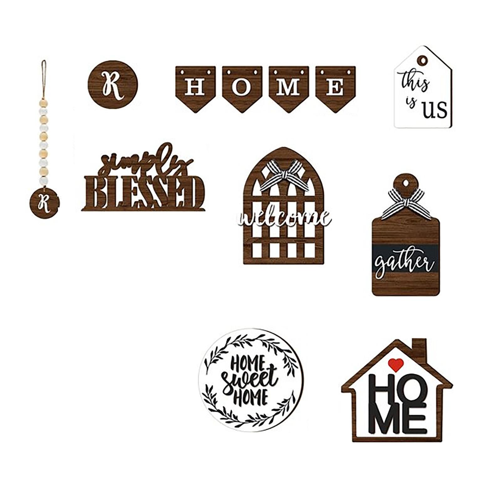 

Home Tiered Tray Decoration Set Wooden Crafts Wooden Wood Products One Size