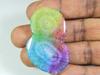 77Cts. Dyed Solar Druzy Agate Multi Colour Fancy Cabochon Loose Gemstone ET-33
