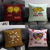 Classic Reto Cartoon M-Mr. Men And Little Miss 2 Pillow Case Natural Linen Double-Sided Printing Sofa Home Decor Cushion Cover