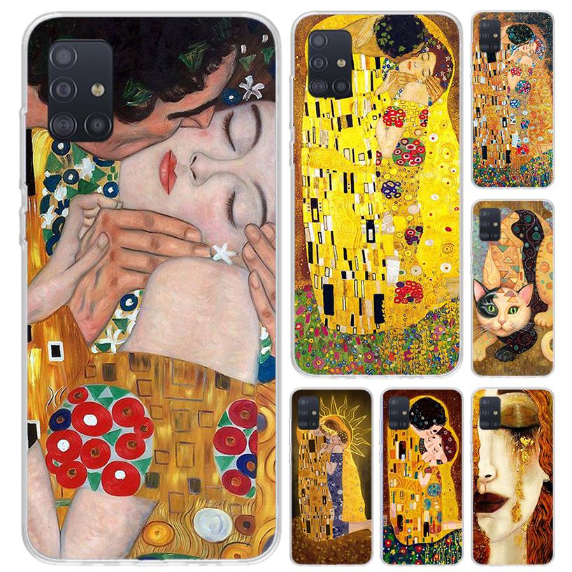 Kiss by Gustav Klimt Desig Phone Case for Samsung Galaxy A52 A32 A22 A12 A02S A50S A30S A10S Note 20 Ultra 10 Plus S10 A31 A20 A