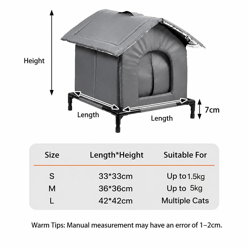 Foldable Weatherproof Pet House Cold Resistant Stray Cat Dog Bed Tent Portable Outdoor Winter Shelter Easy to Store