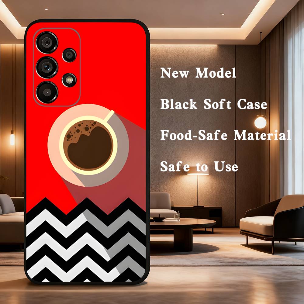Twin Peaks Art Phone Case For Samsung Galaxy A73,31,32,72,41,53,52,71,22,5G,Note,J7,8,9 Soft Black Silicone Cover