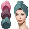 3pcs Microfiber Hair Towel, Soft Hair Drying Cap Simple Solid Color Hair Towel For Bathroom Absorbent Hair Wrap Towel Curly Hair