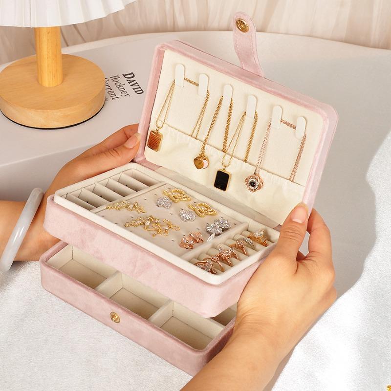 Double-Layer Jewelry Storage Box for Necklaces & Rings, Multifunctional Organizer for Earrings & Jewellery
