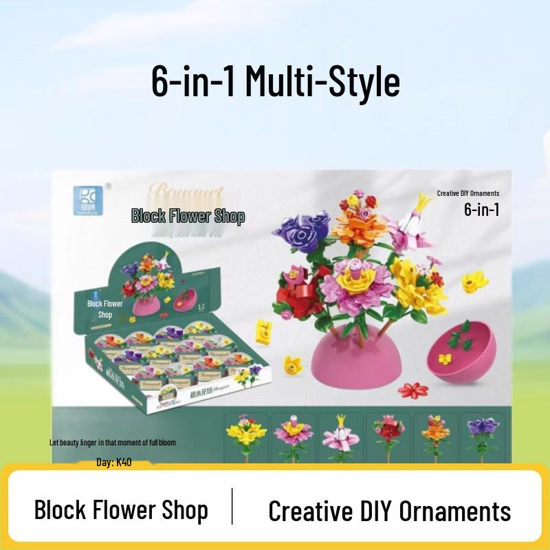 

70mm Round Trendy Lion Dance & God of Wealth Wishing Tree Lucky Bag Building Blocks Toy Set.