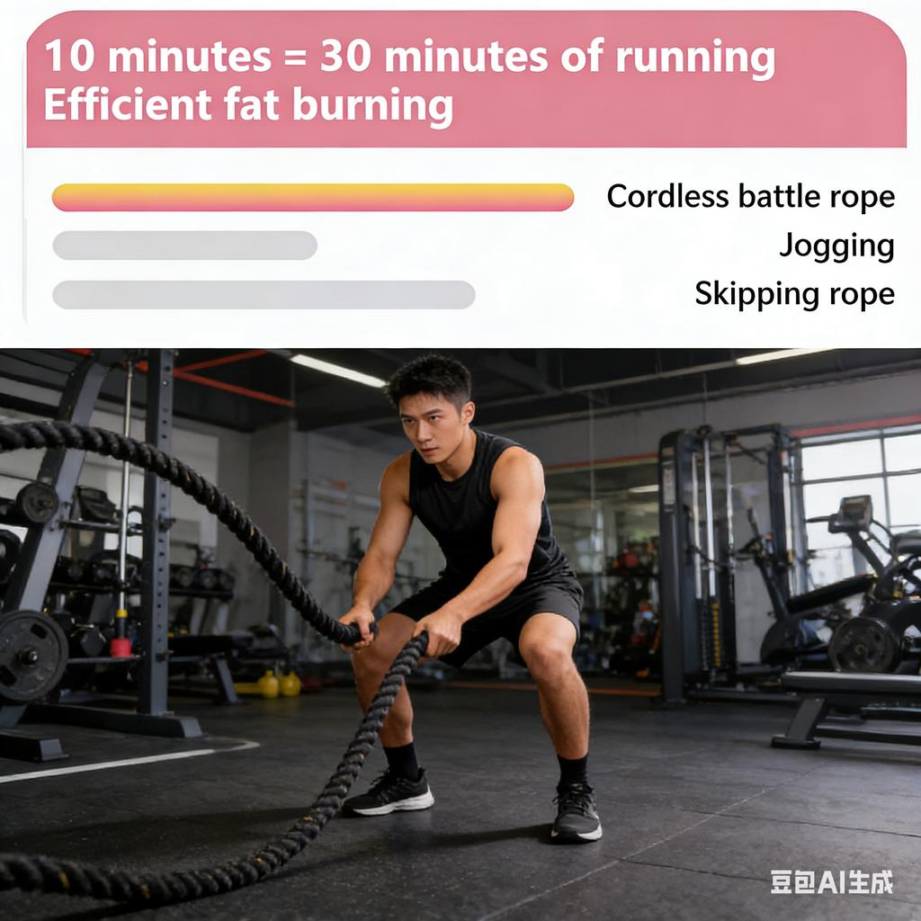 New Cordless Spring Battle Rope for Indoor Outdoor Fitness Training, Arm Muscle Exercise
