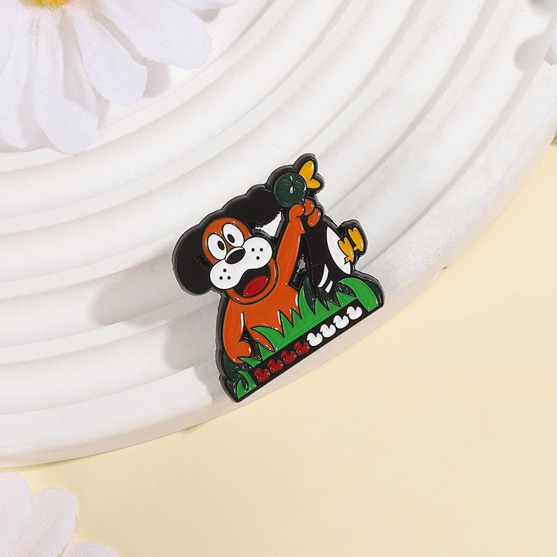 Hound Taunting Game Enamel Pins Custom Catching Ducks Brooches Lapel Badges Clothes Animal Jewelry Gift for Kids Friends