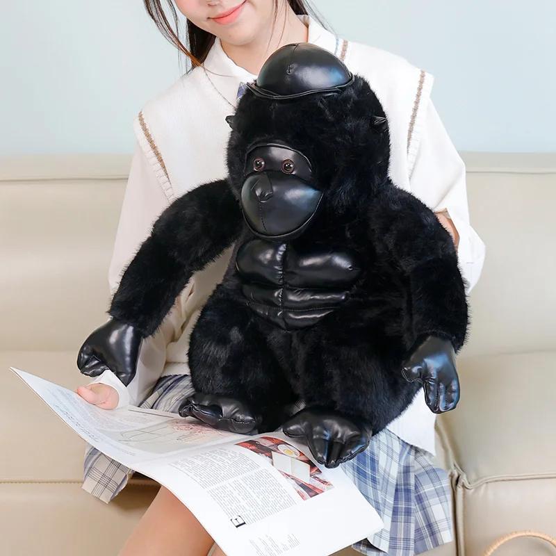 Fluffy Orangutan Gorilla Chimpanzee Plush Toy Stuffed Zoo Animal Plushie Peluche Black Monkey Doll Kids Companion Gift