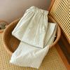 2026 New Women's Spring/Summer Sleeper Pants 100% Cotton Gauze Striped Tether Pants Striped Loose Thin Home Pants