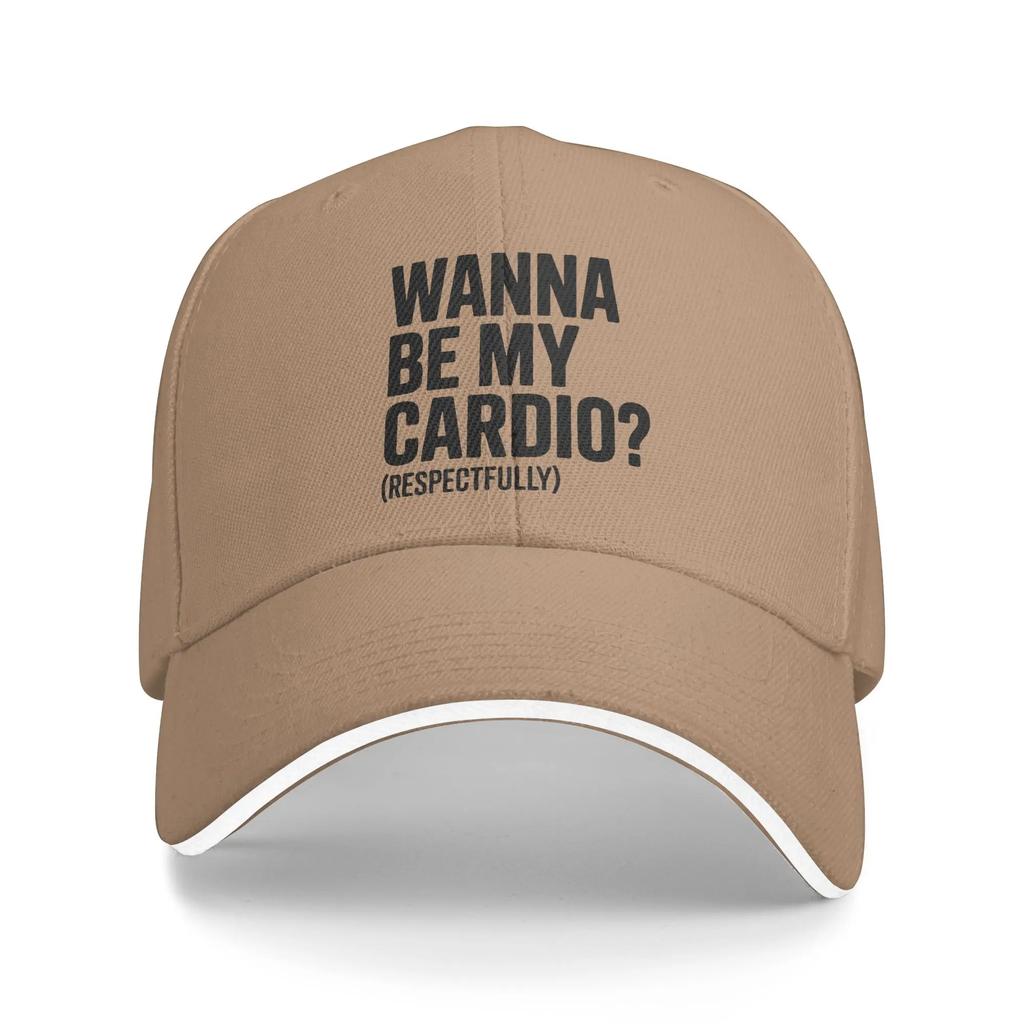 Wanna Be My Cardio Respectfully Baseball Cap Unisex Adult Print Trucker Hat Summer Yk Retro Outdoor Gym Adjustable Snapback Cap