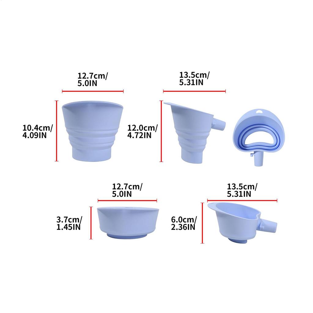 Silicone Flour Funnel Foldable Food Grade Silicone Easy-Pour Dishwasher Safe 5-Quart Mixer Funnel Attachment for Sugar Cocoa