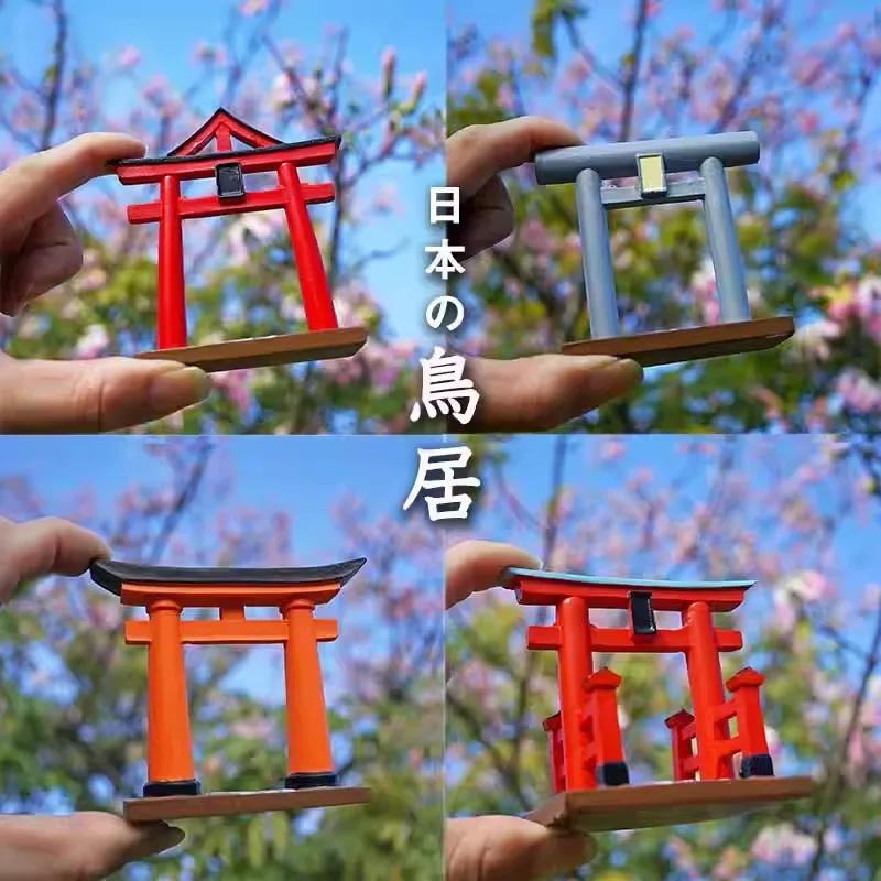 Japanese Multi-sizes Torii Gate Aquarium Decor Miniature Ornament Garden Shrine Shinto Landscape Micro Decoration Simulation