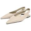 Zara Sheepskin Leather Open-Back Vintage Ballet Casual Flats 1Cm Women flats Light-Beige 1505610002